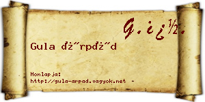Gula Árpád névjegykártya
