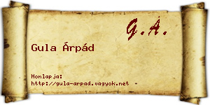 Gula Árpád névjegykártya