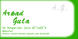 arpad gula business card